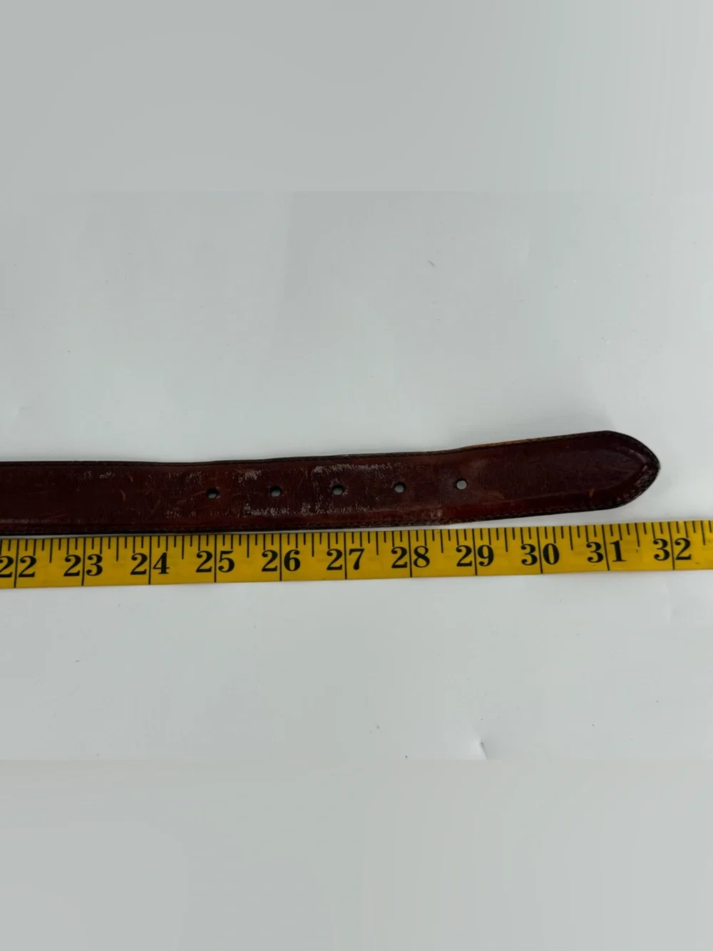 Fossil Vintage 90s Brown‎ Leather Belt Ornate Buckle S